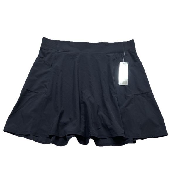 NWT 32 Degree Cool Athletic Skort Gray Solid Large Pull On Pockets Stretchy L - Picture 1 of 6